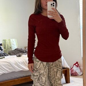 Women's Dark Orange Long Sleeve Top